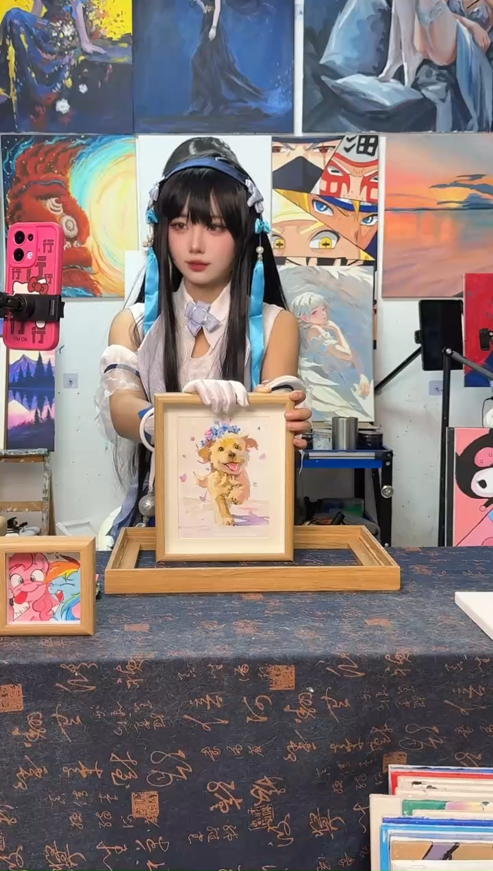 丙烯画?****⬛小金毛丙烯画h