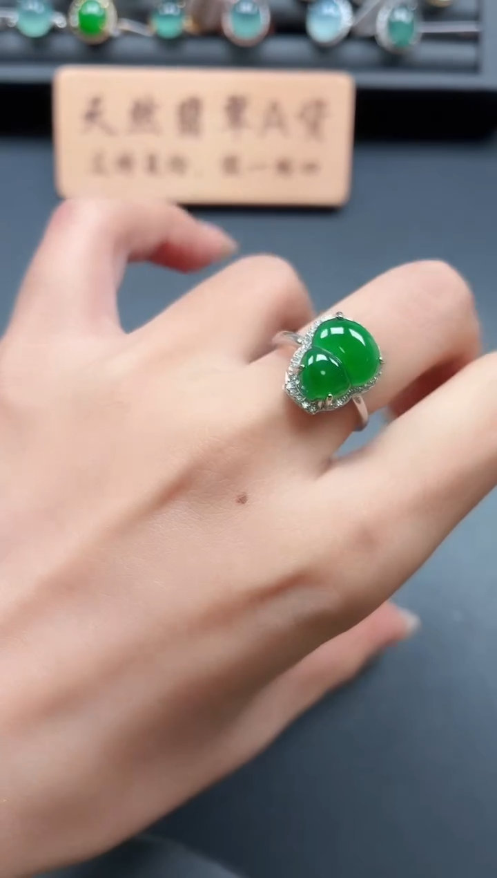 银S925镶嵌戒指翡翠11111
