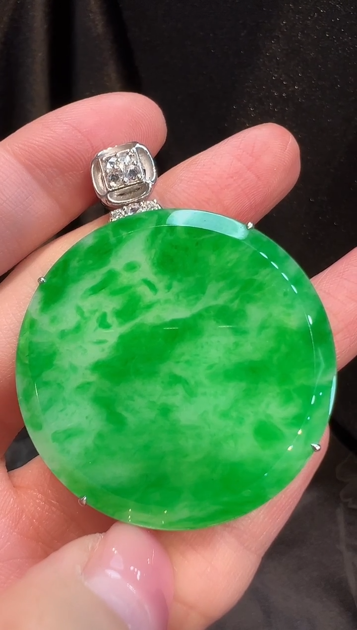 吊坠(不含链)18K金镶嵌翡翠L6