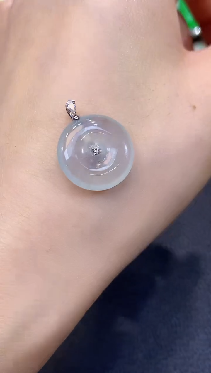 吊坠(不含链)18K金镶嵌翡翠A12