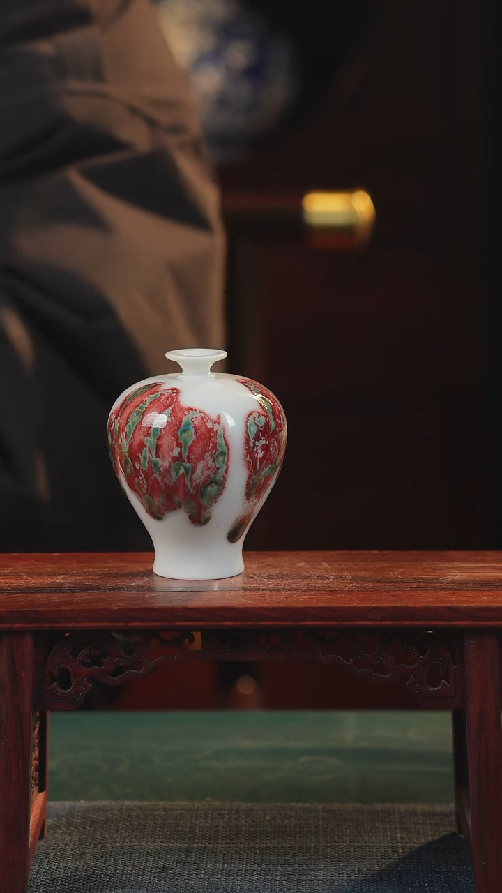 【闪购商品】摆件纯手工原创高温陶瓷〖红包翠釉里红〗