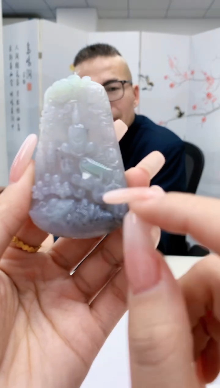 【闪购商品】定制翡翠未镶嵌1502lr-毛货挂件76