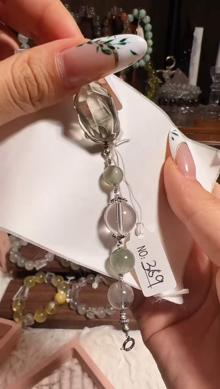 【闪购商品】水晶手链银S925镶嵌5 绿兔毛手链 「公屏扣5号看款式」