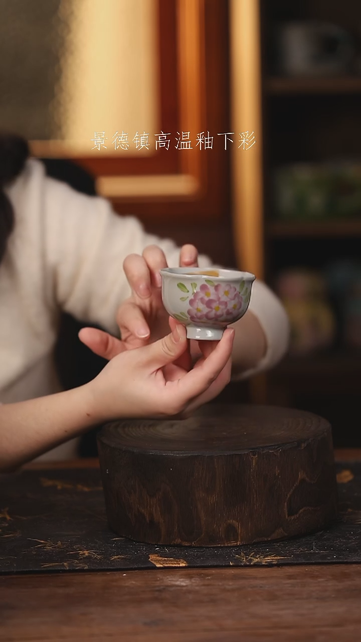 陶瓷 景德镇高温釉下手绘陶瓷@L020@