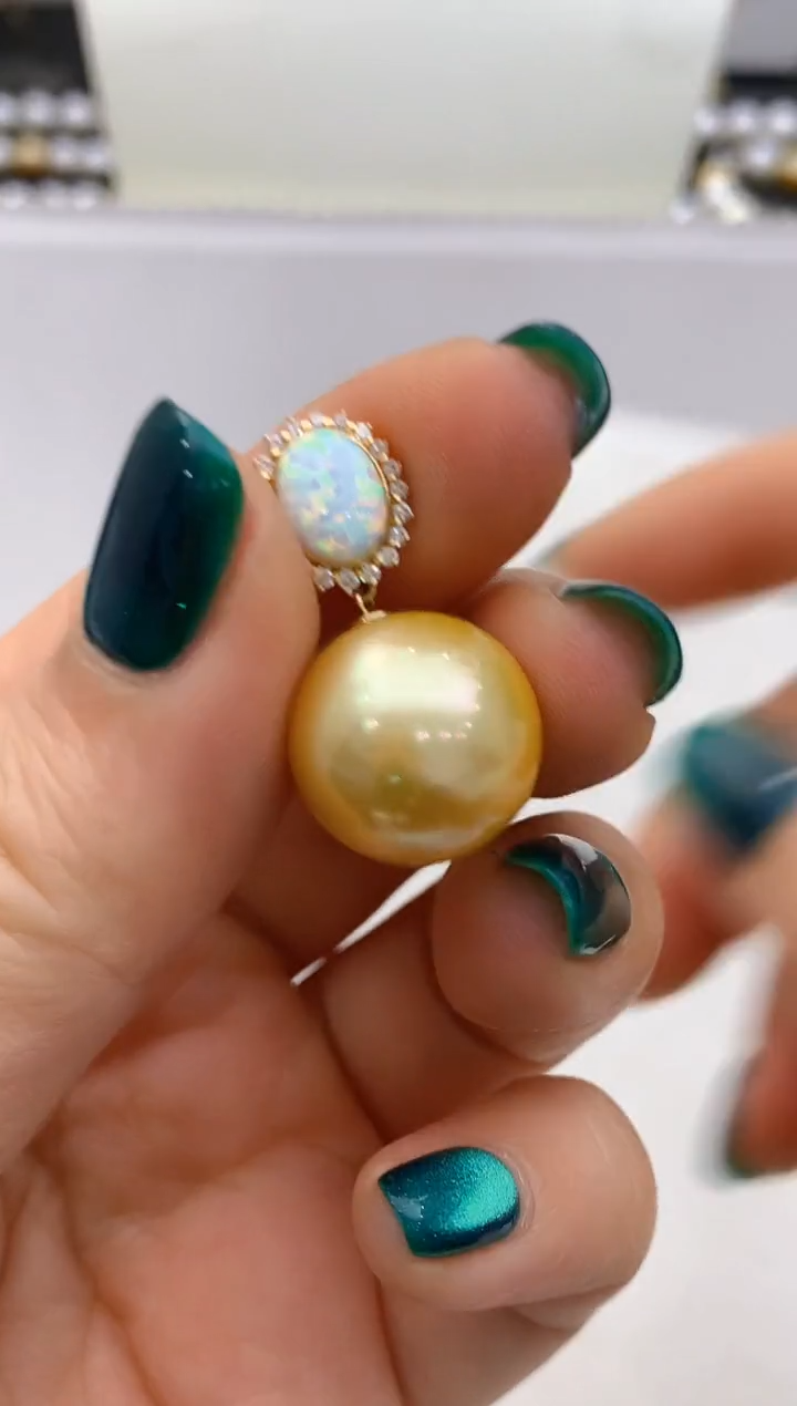 【闪购商品】海水珍珠吊坠18K金镶嵌115 15-16mm