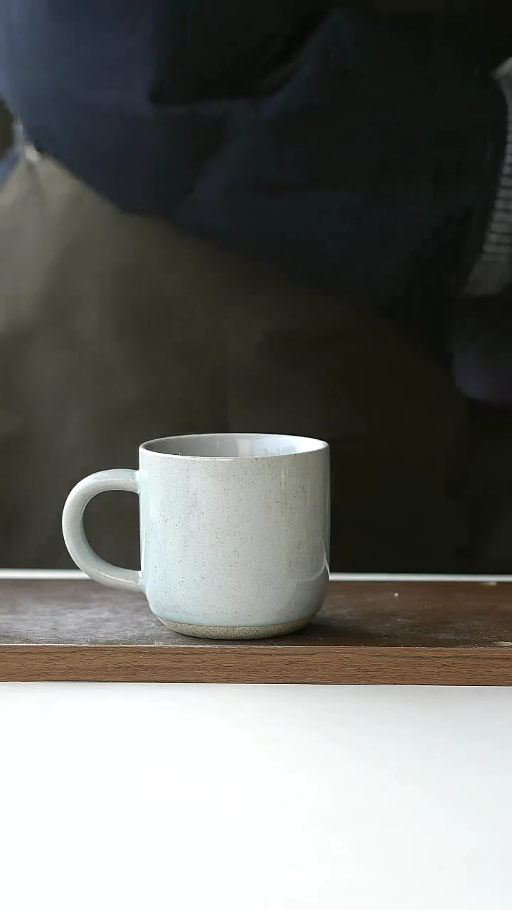 【闪购商品】陶瓷瑕疵粗陶天青马克杯@4-2@