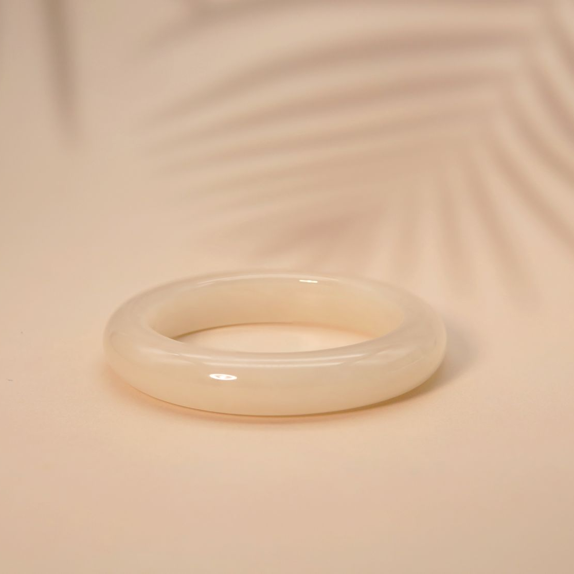 【苏禾珠宝】天然和田玉冰藕粉女士手镯拍一发一多样性发货