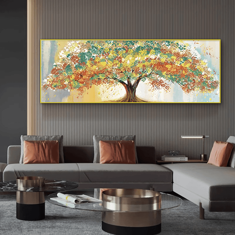 S0452-客厅生命之树晶瓷镶钻挂画轻奢办公室客厅背景树