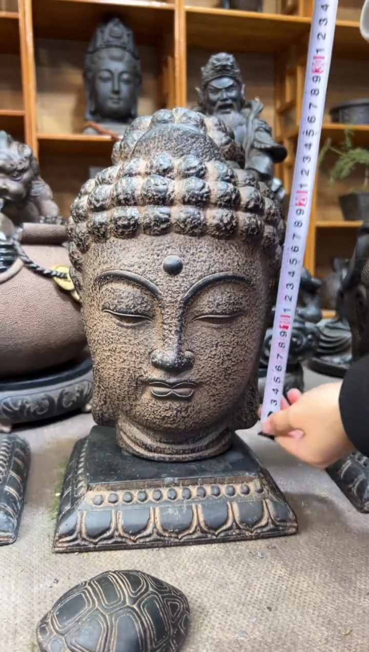 陶土【火山泥】大佛首+莲花底座