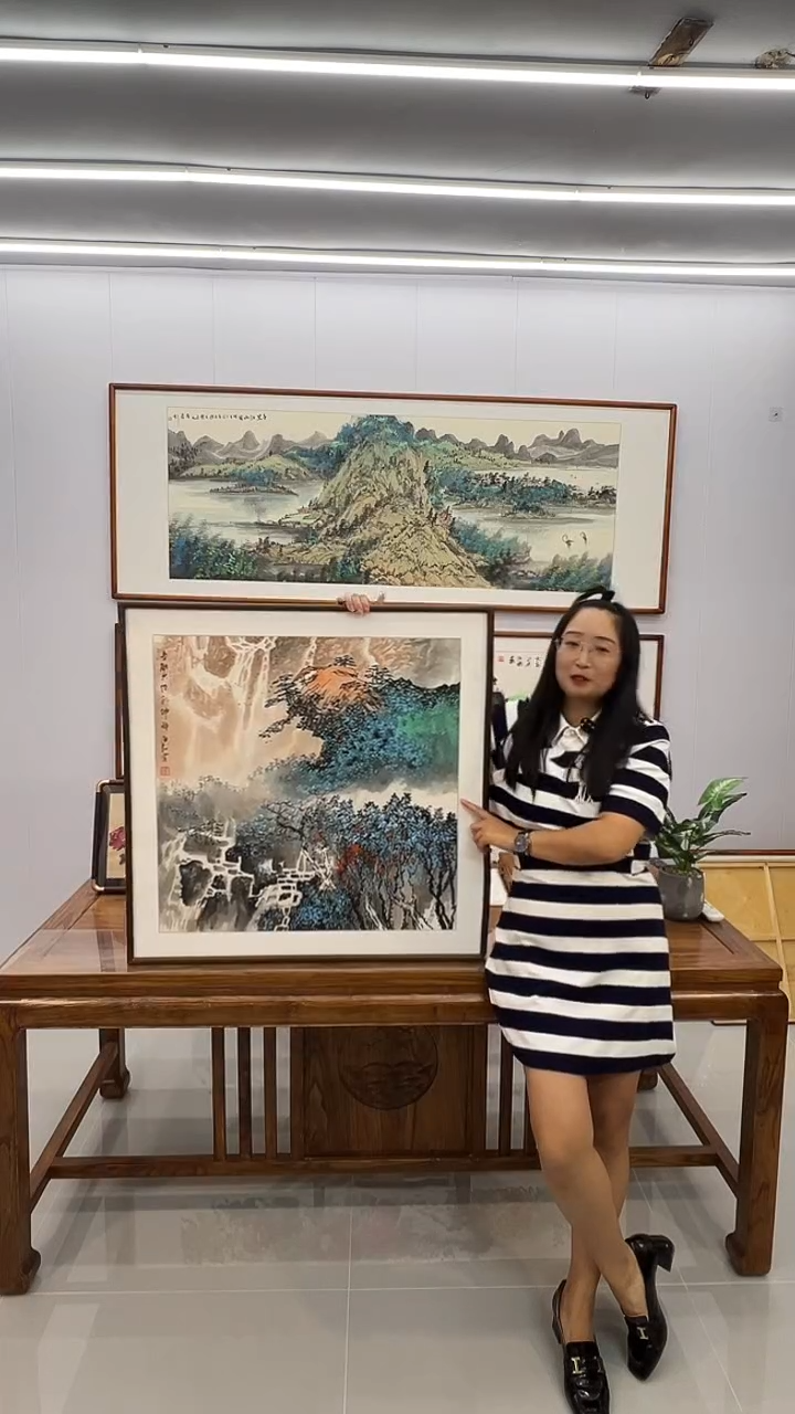 国画董海军 80*80 蓝色山水