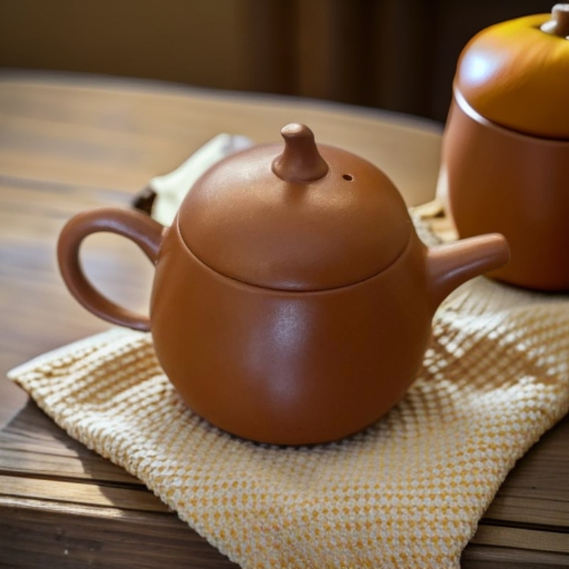 潮州原矿朱泥手拉壶冬瓜壶小容量小品工夫茶壶家用冲茶壶工夫茶器