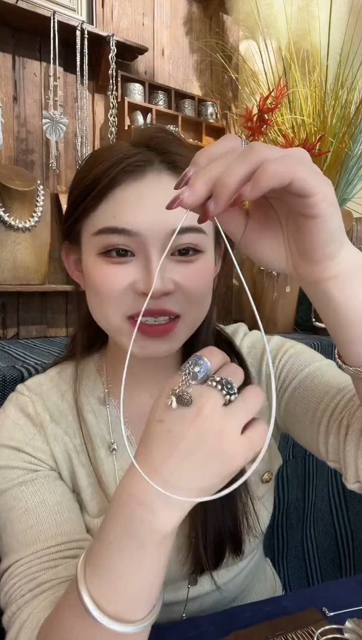 无925银搬****平18寸软项圈