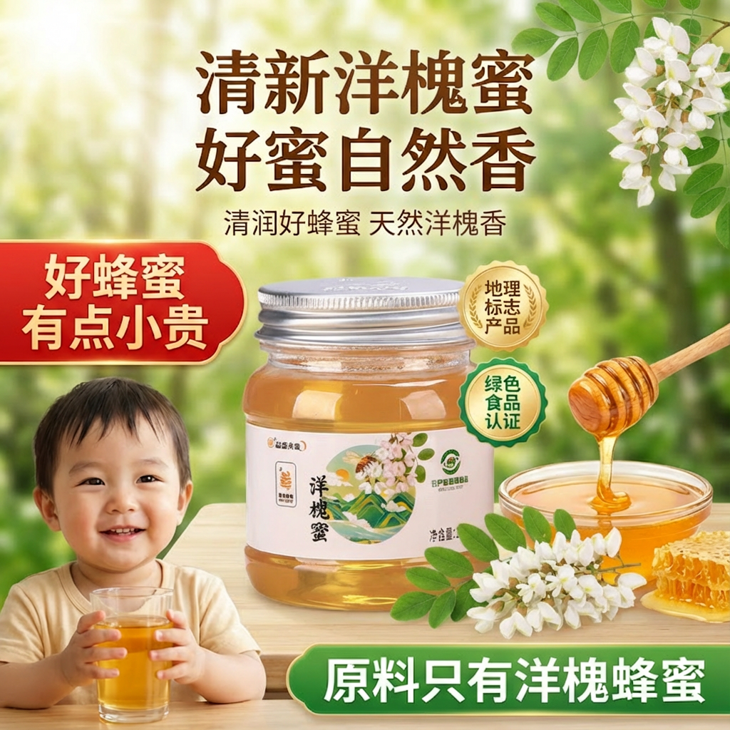 【临期 26年9月到期】绿色食品、天然无添加蜂蜜洋槐蜜椴树蜜组合