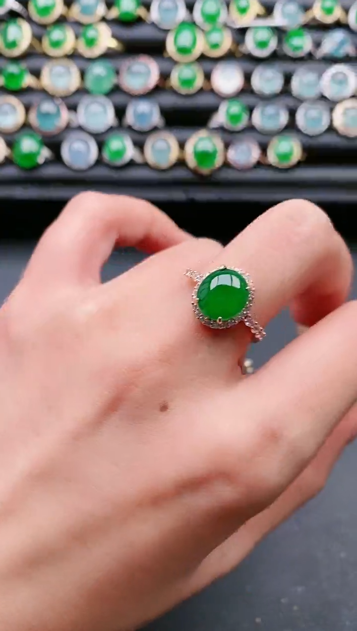 【闪购商品】翡翠戒指银S925镶嵌11111111