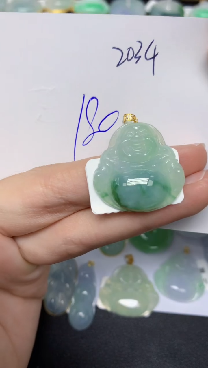 【闪购商品】翡翠颈饰18K金镶嵌天然翡翠A货