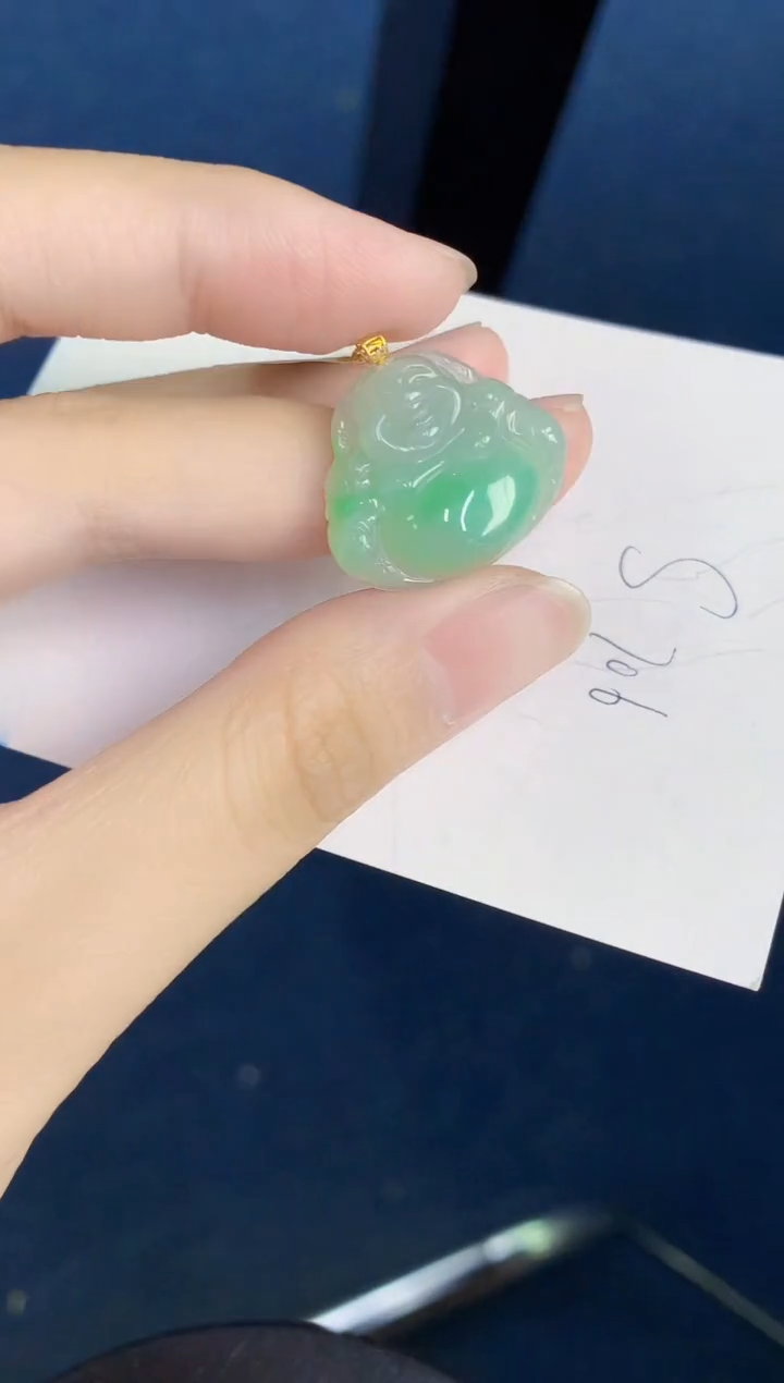 翡翠18K金镶嵌颈饰天然翡翠缅甸A货