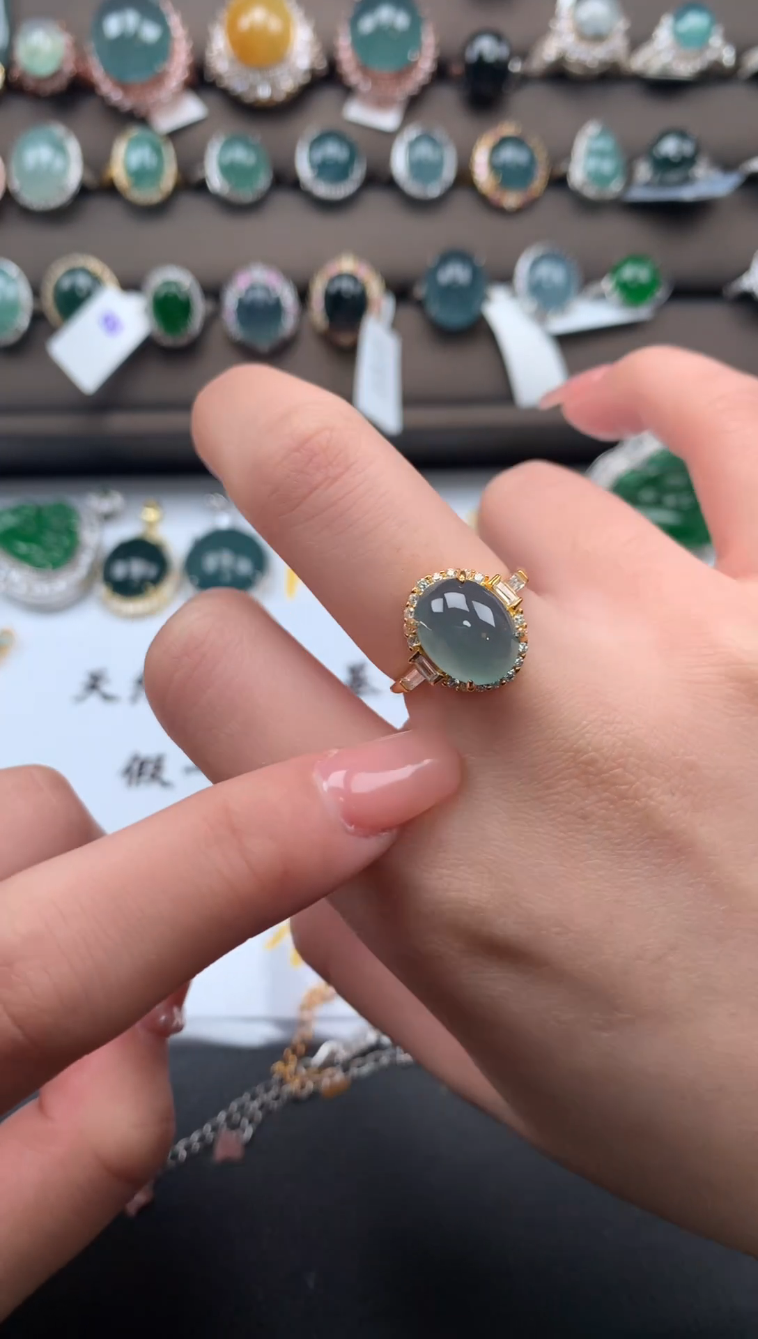 【闪购商品】翡翠戒指银S925镶嵌52141