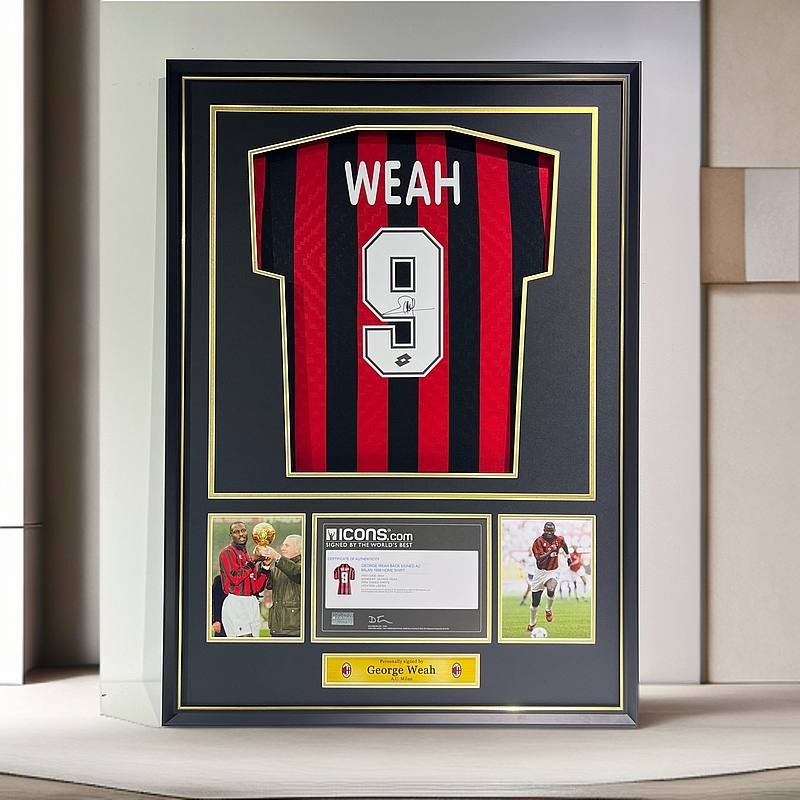 乔治维阿签名AC米兰1996主场球衣（ICONS证书）ac米兰球衣