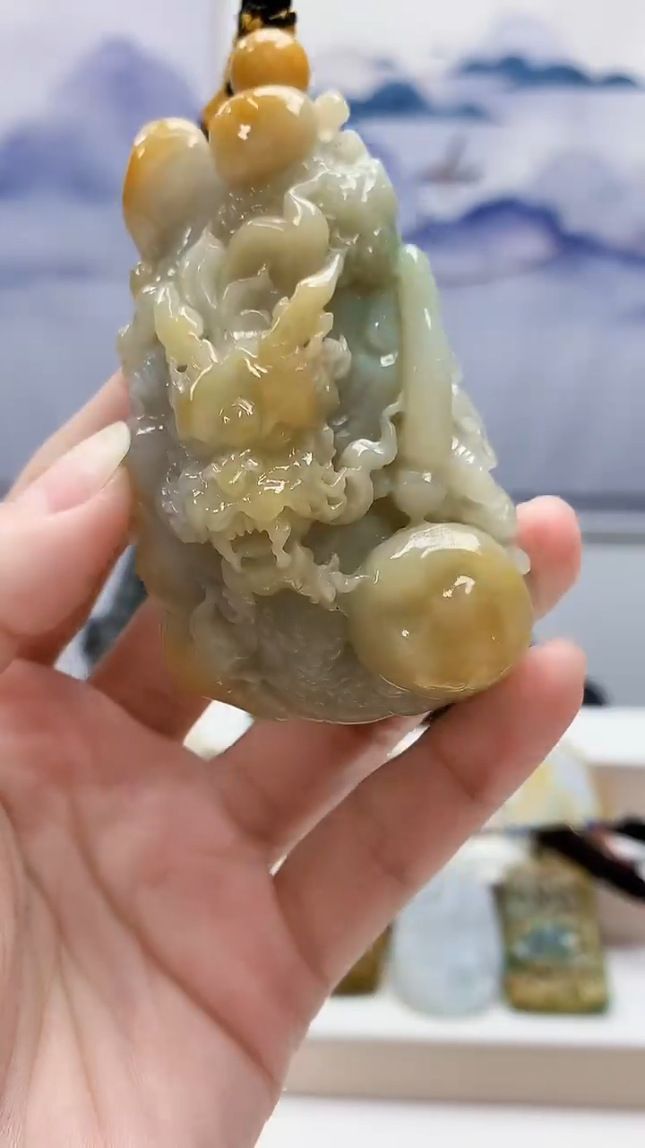 未镶嵌定制翡翠5060lr-毛货挂件44
