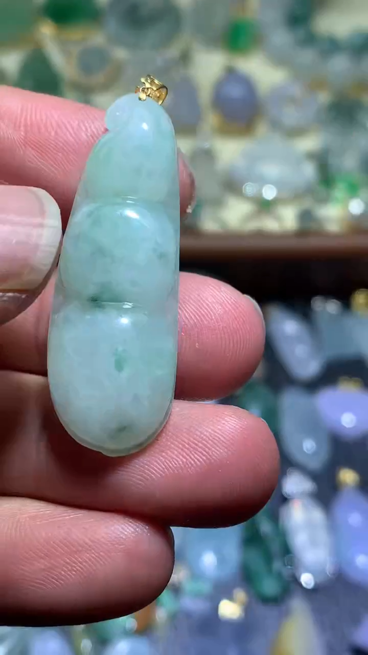 【闪购商品】翡翠颈饰18K金镶嵌034翡翠吊坠