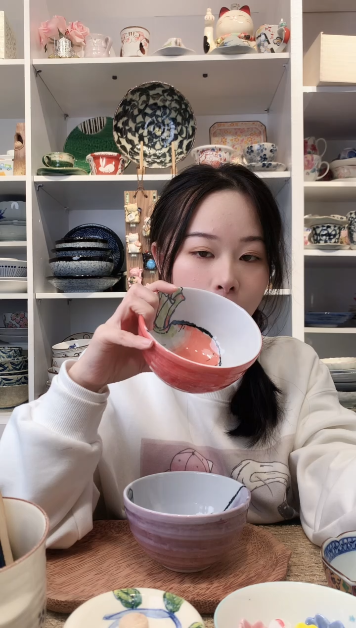 陶瓷美浓烧红萝卜饭碗13cm