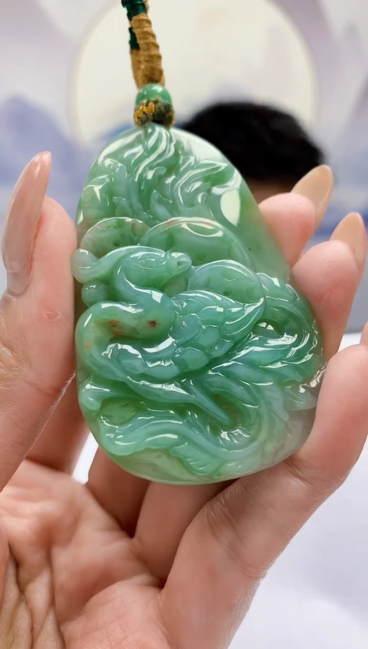 定制翡翠未镶嵌5028MM-毛货挂件81