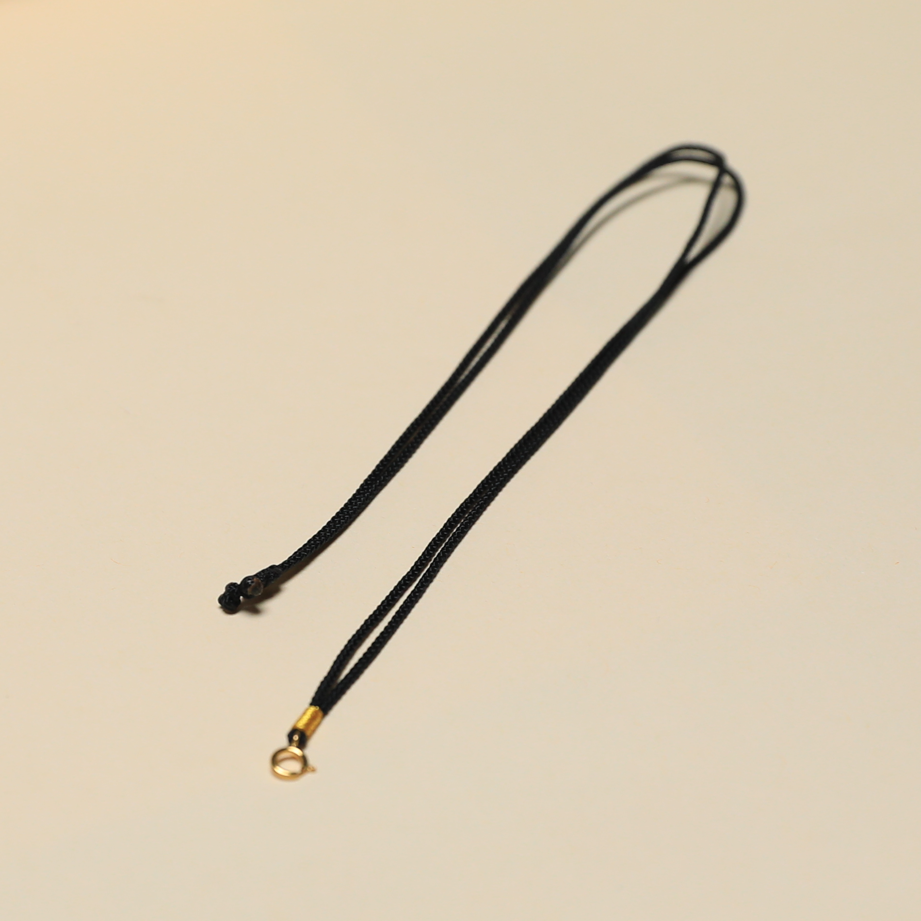 【潮生珠宝】严选精品18k手工挂绳DIY万能扣配绳可调节 -黑色款70cm