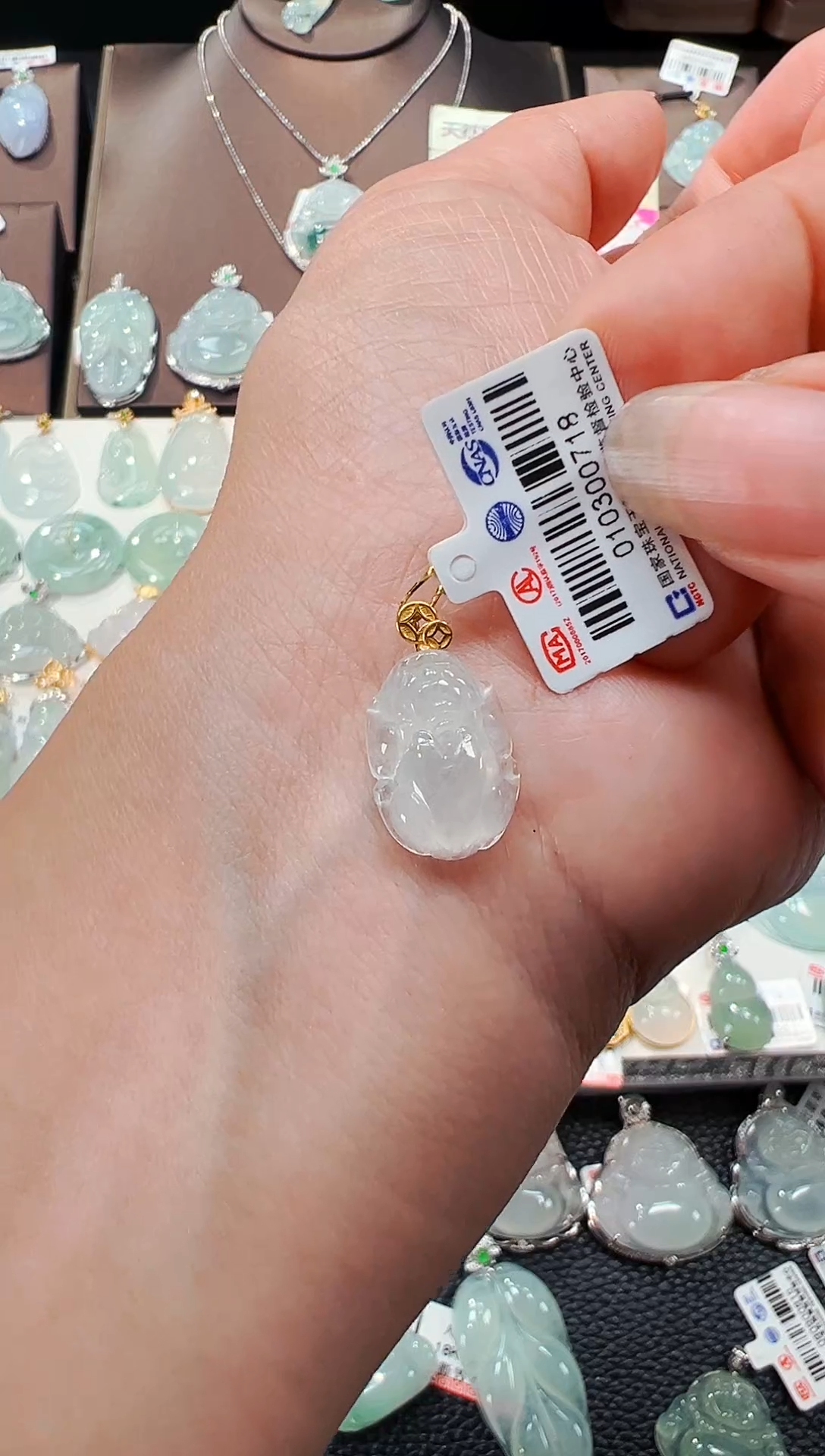 【闪购商品】翡翠颈饰18K金镶嵌貔貅吊坠718