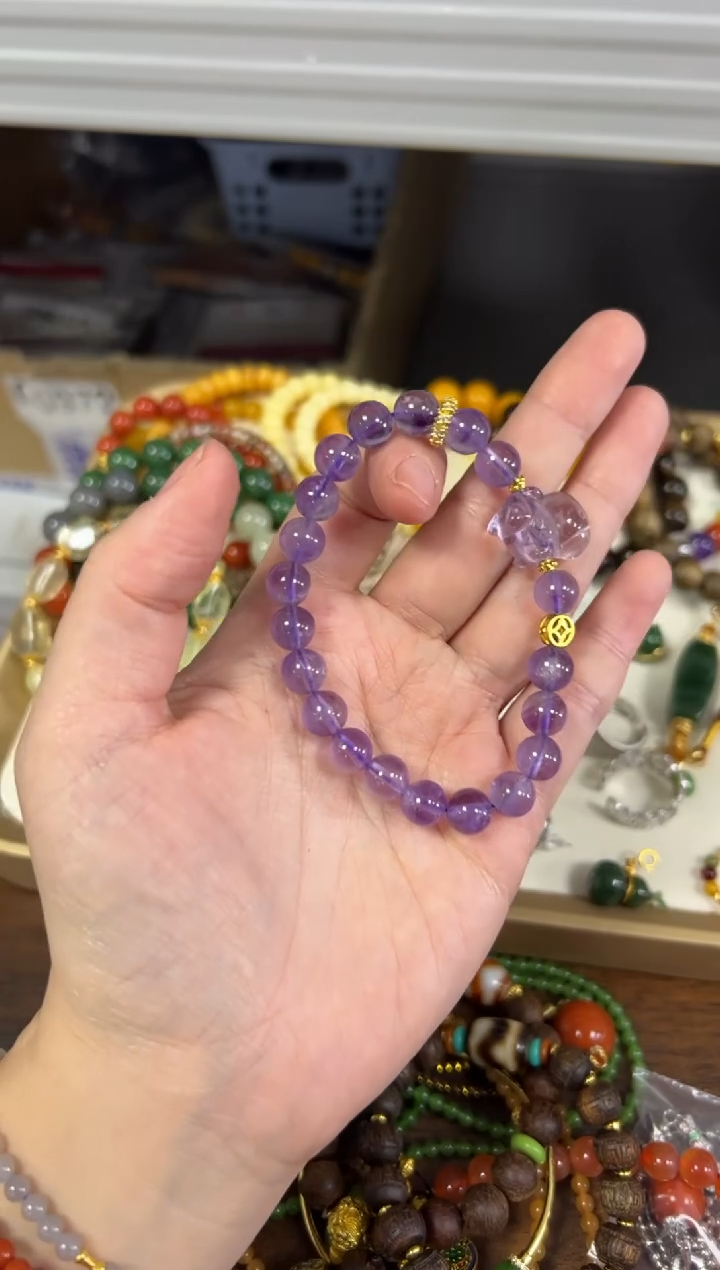 未镶嵌手链水晶薰衣草紫经小马设计款手串[25]