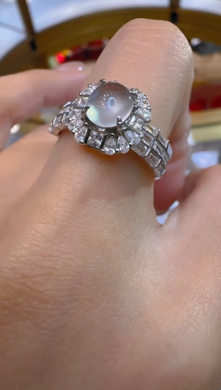 银S925镶嵌戒指翡翠多样性团购发一件