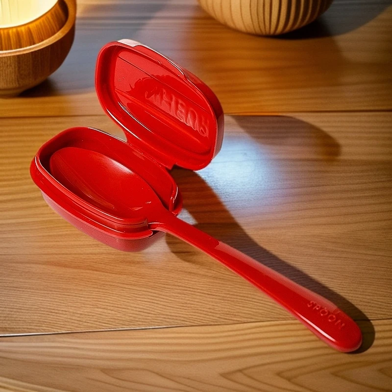 仿珐琅PP材质带盒便携勺子汤勺