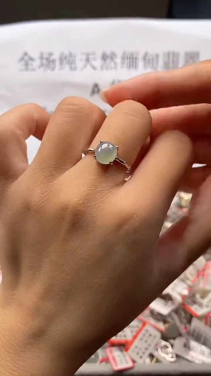 银S925镶嵌戒指翡翠戒指36