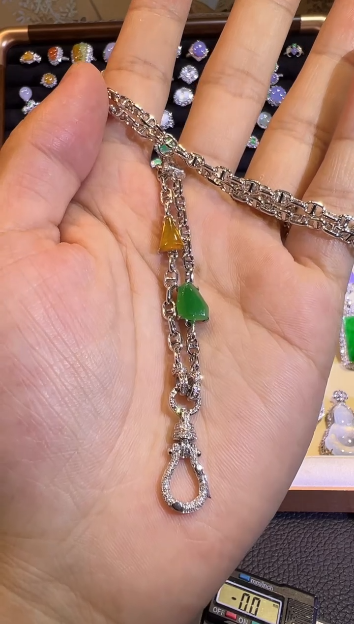 【闪购商品】翡翠颈饰18K金镶嵌精工重金版马蹄扣万能链