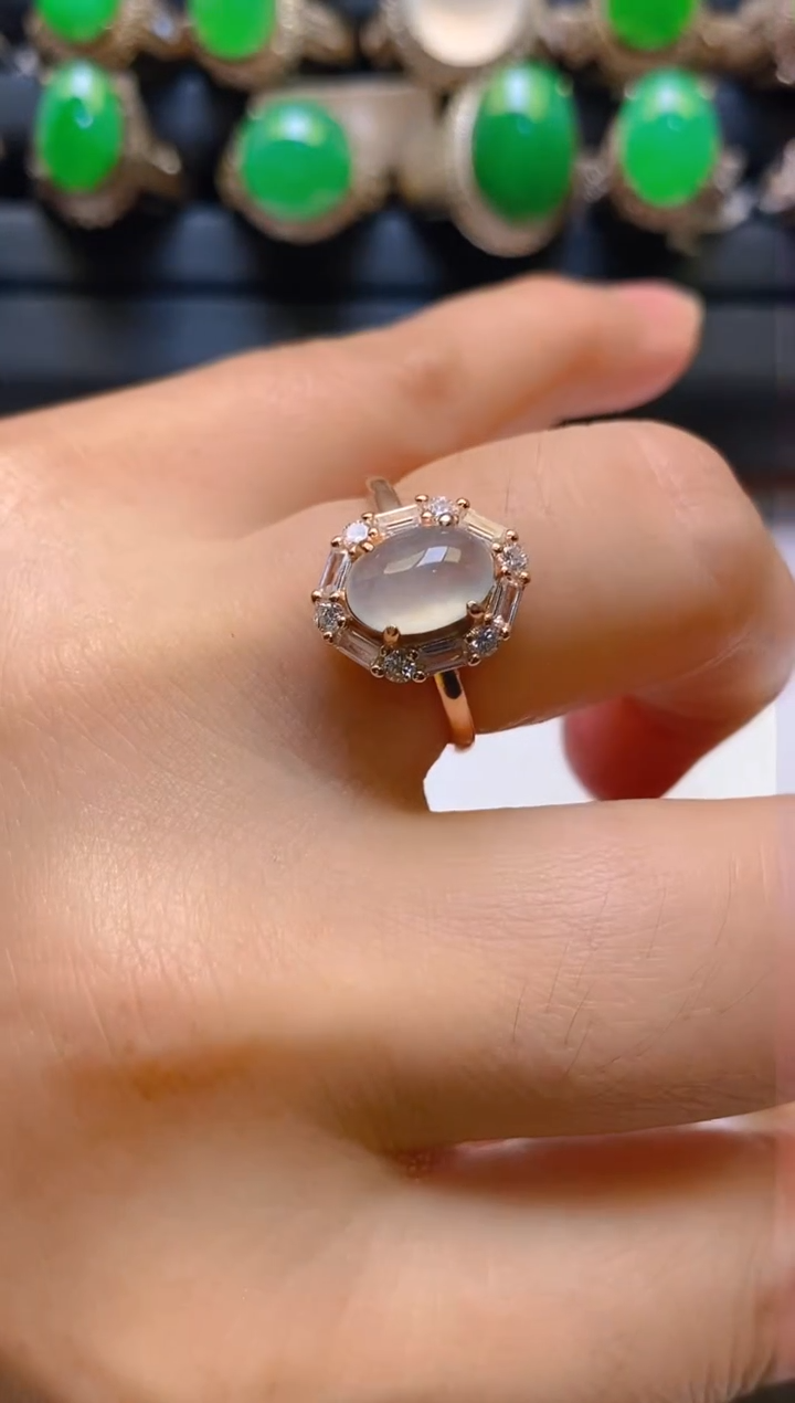 【闪购商品】翡翠耳饰银S925镶嵌天然A货翡翠1