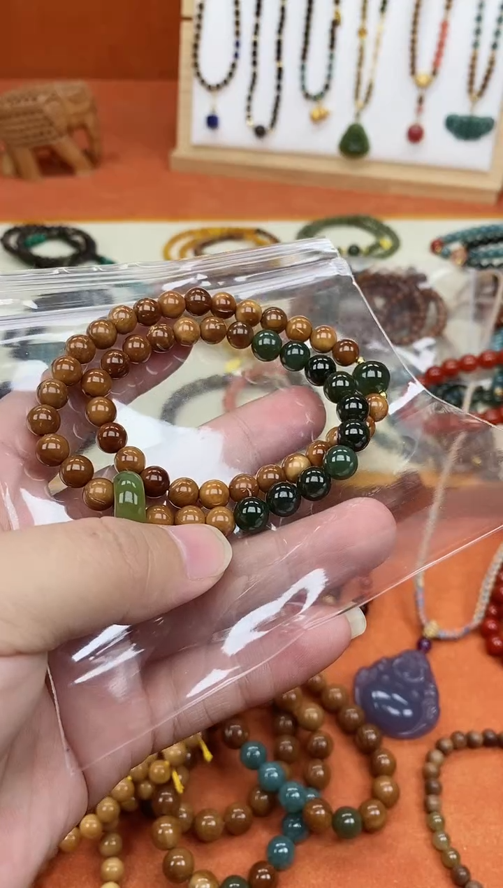手串库克未镶嵌双圈库克菩提和田手串【微瑕】