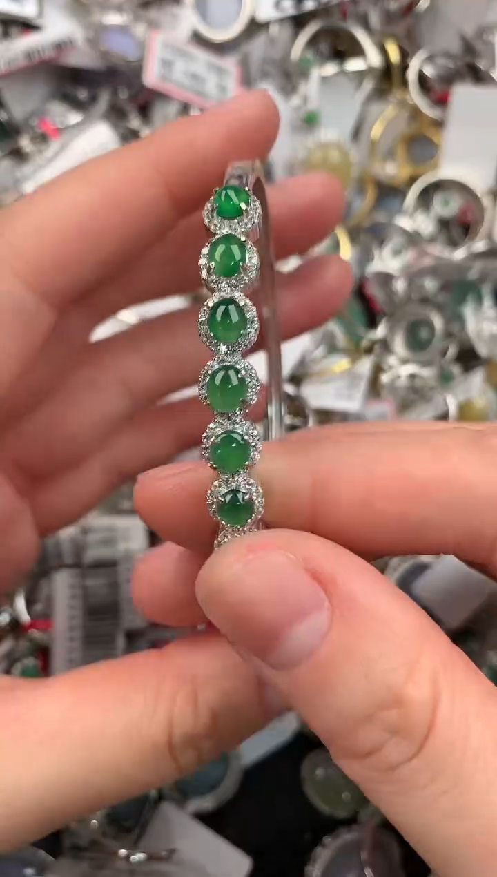 银S925镶嵌戒指翡翠222          4