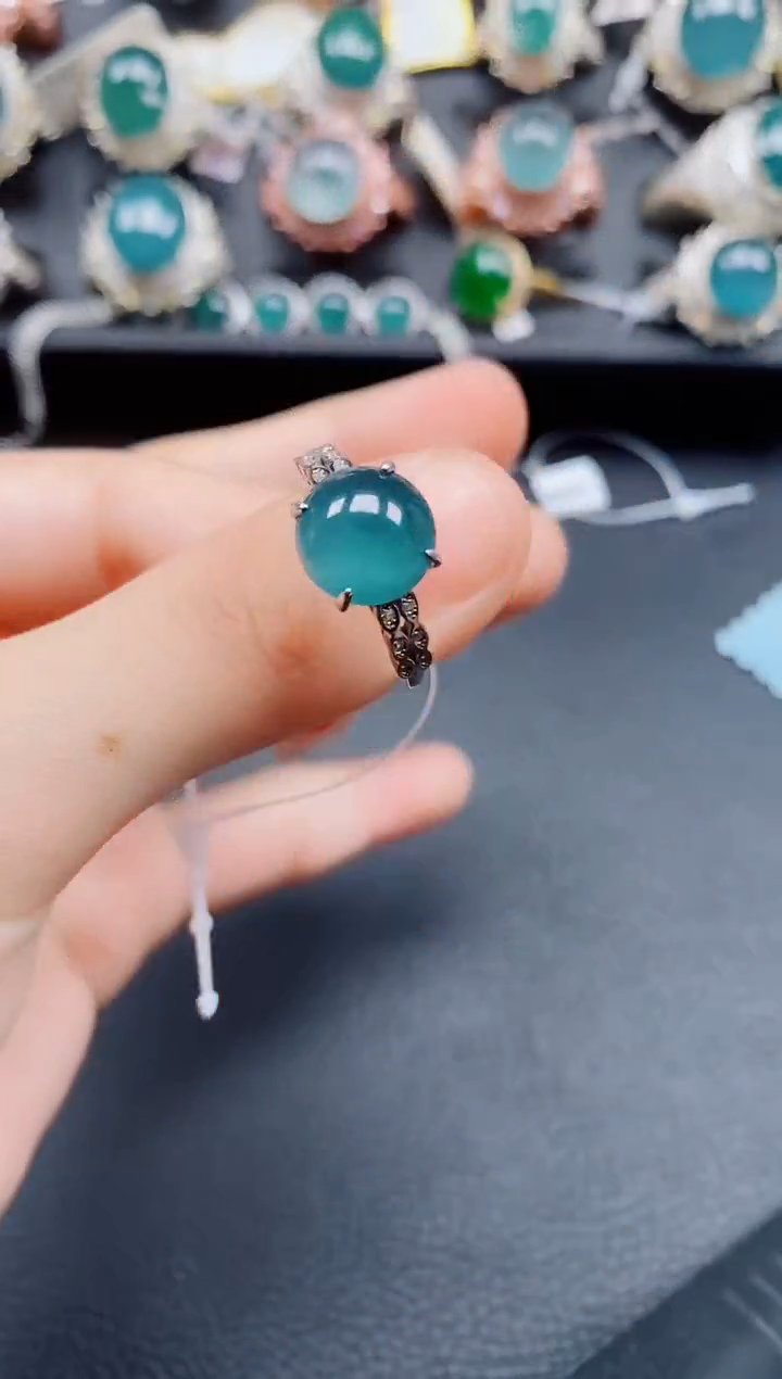 翡翠银S925镶嵌戒指翡翠