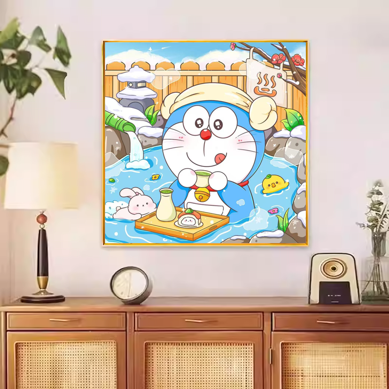 美初十字绣假日温泉叮当猫哆啦A梦机器猫蓝胖子可爱卧室
