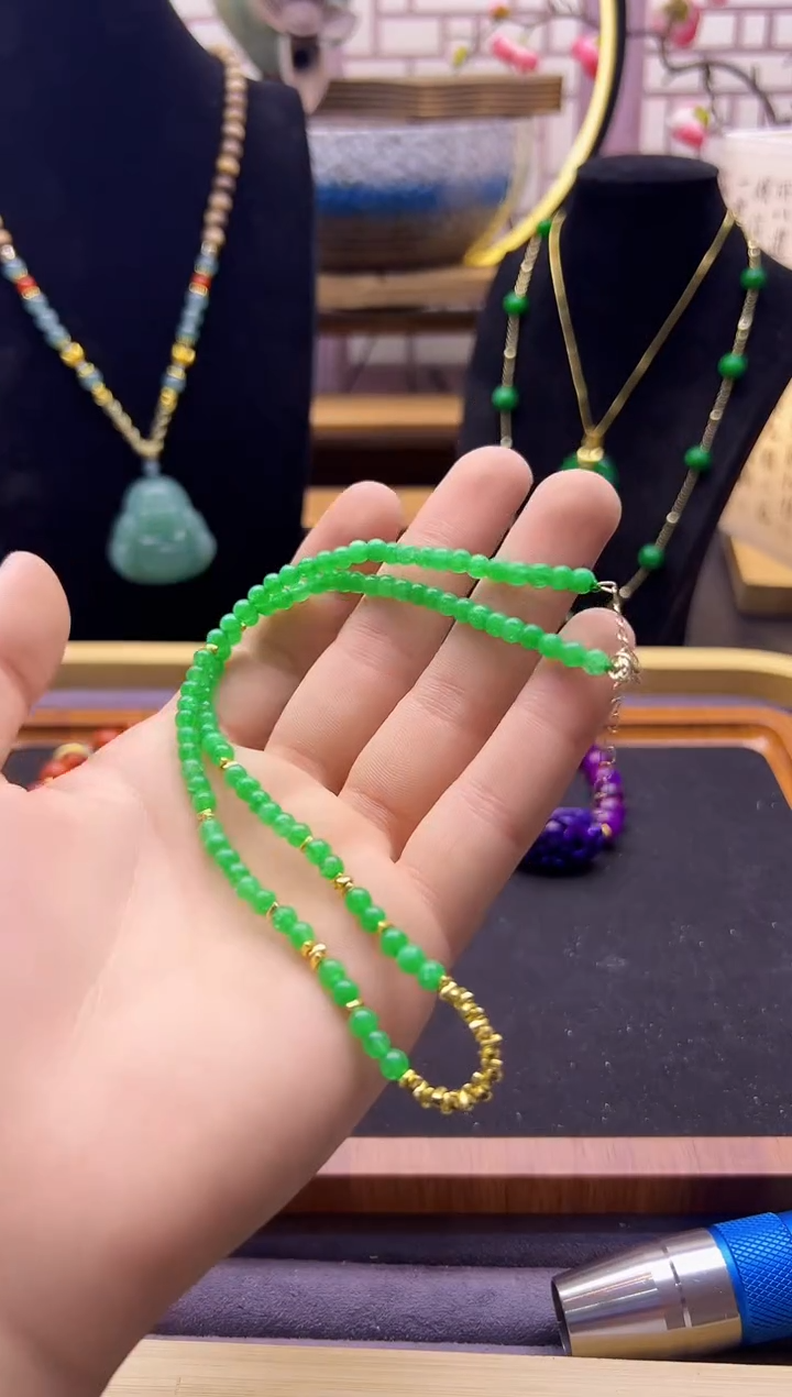 【闪购商品】翡翠颈饰14K金镶嵌X114