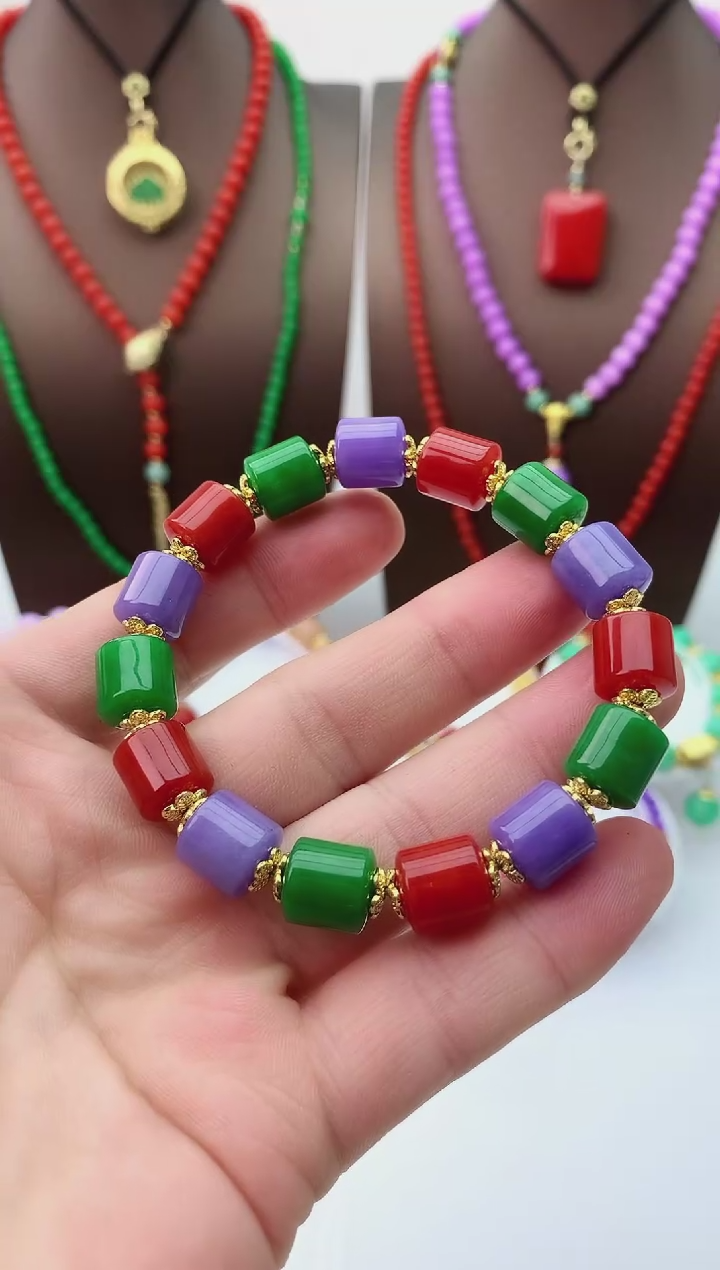 【闪购商品】翡翠手链14K金镶嵌S111手链