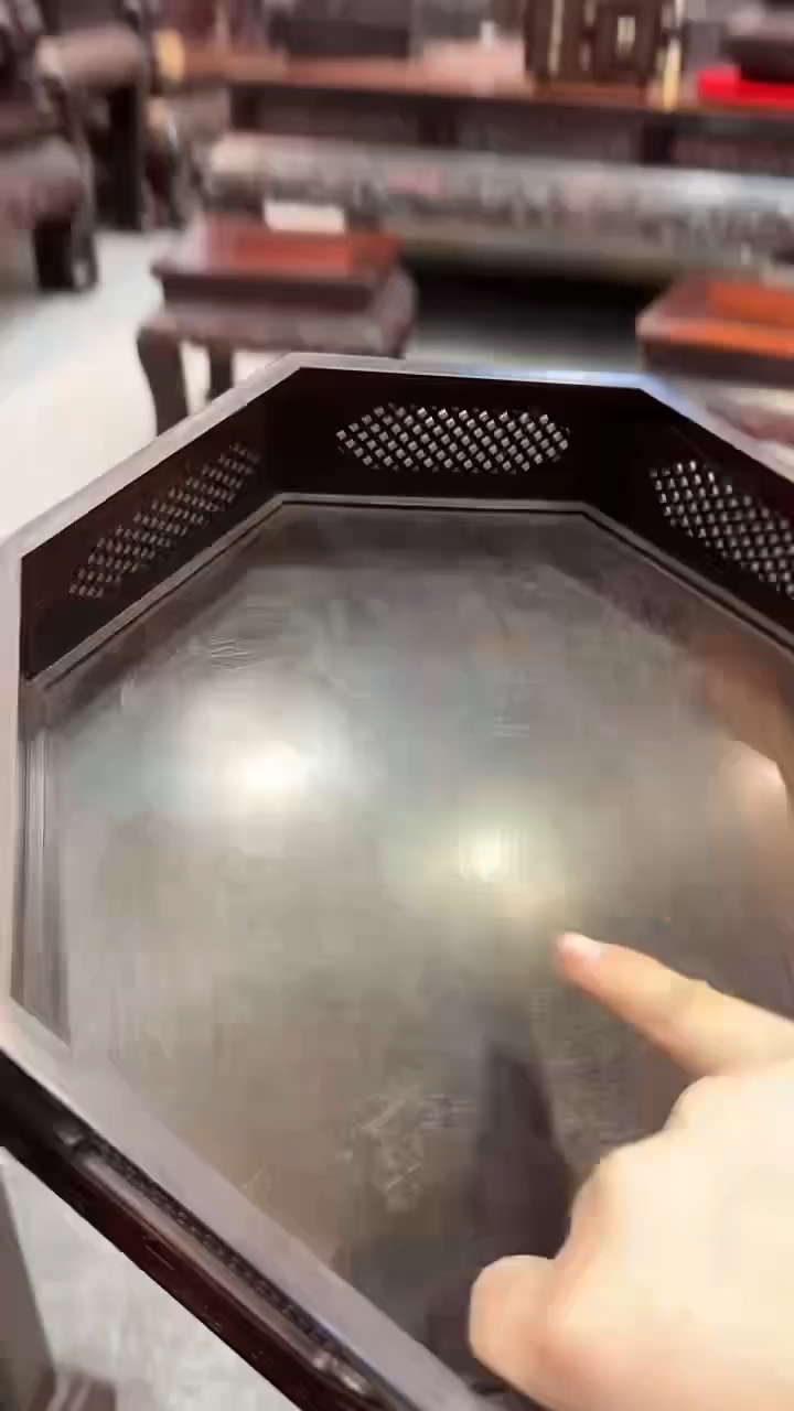 红酸枝木类酸枝--八角托盘