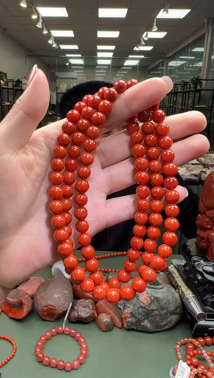 【闪购商品】南红玛瑙手链未镶嵌多圈手串一条约8mm 多样性发货
