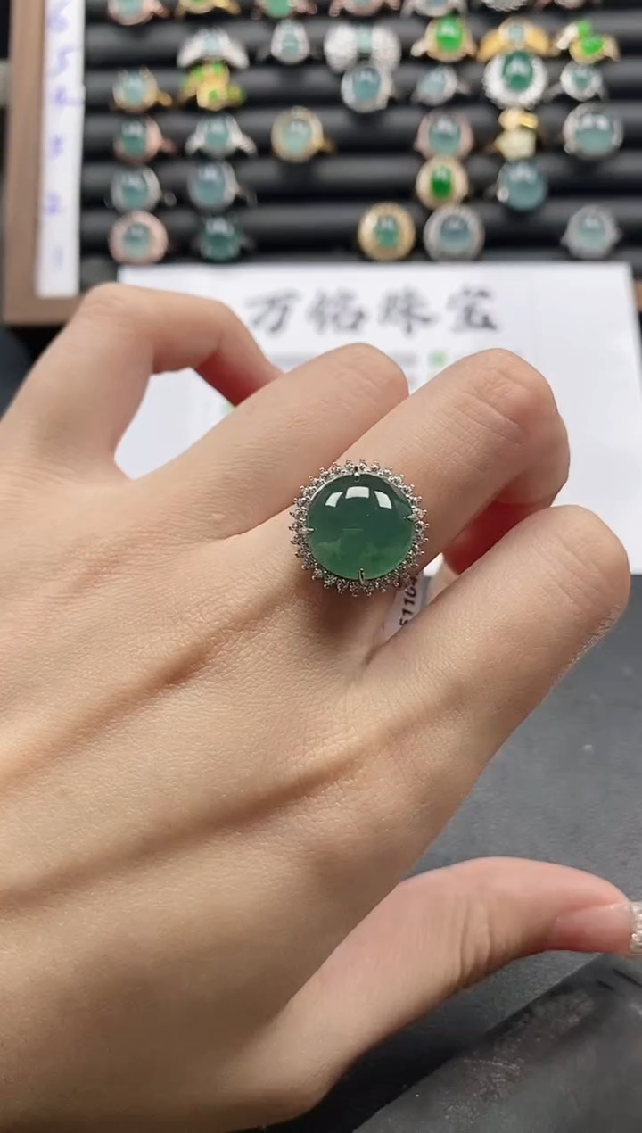 银S925镶嵌戒指翡翠51151