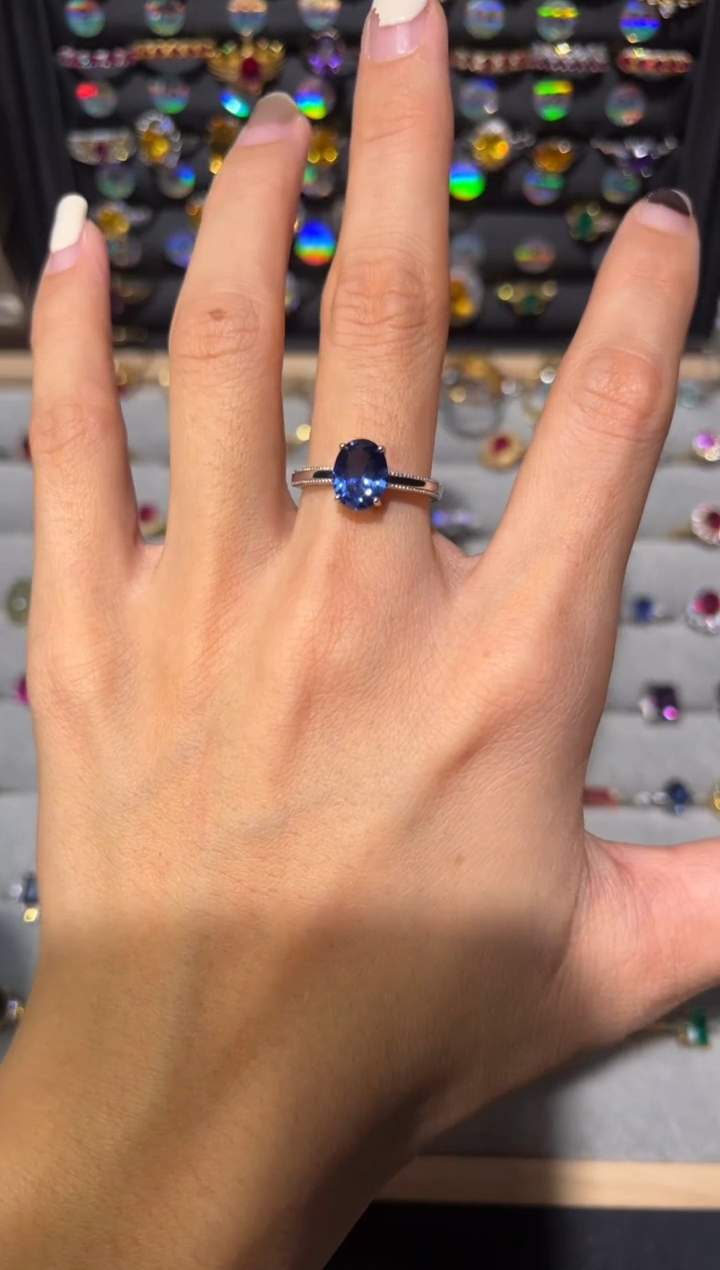 【闪购商品】蓝宝石戒指银S925镶嵌1563012