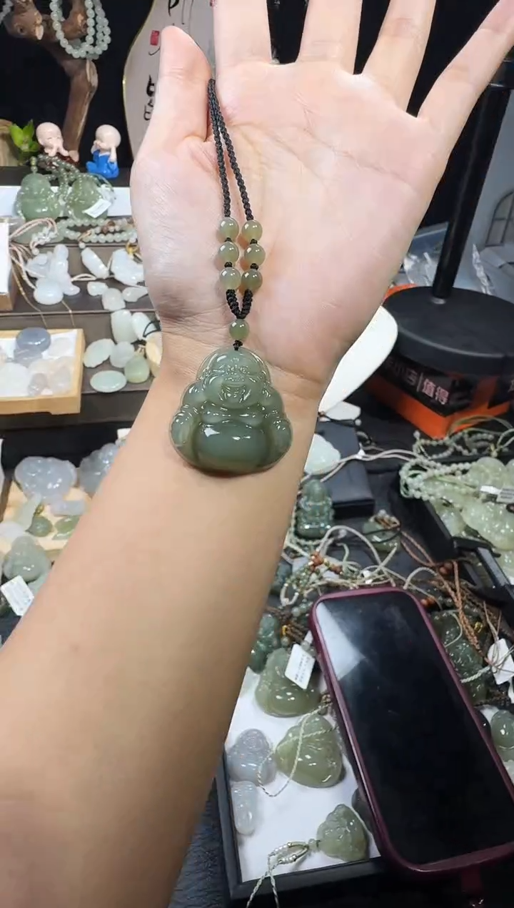 颈饰未镶嵌和田玉X****࿐35高冰佛公