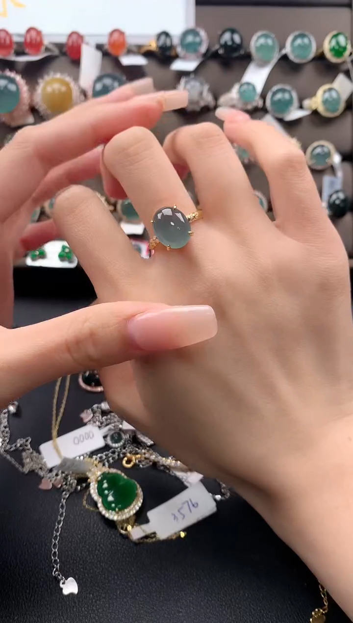 【闪购商品】翡翠戒指银S925镶嵌13131