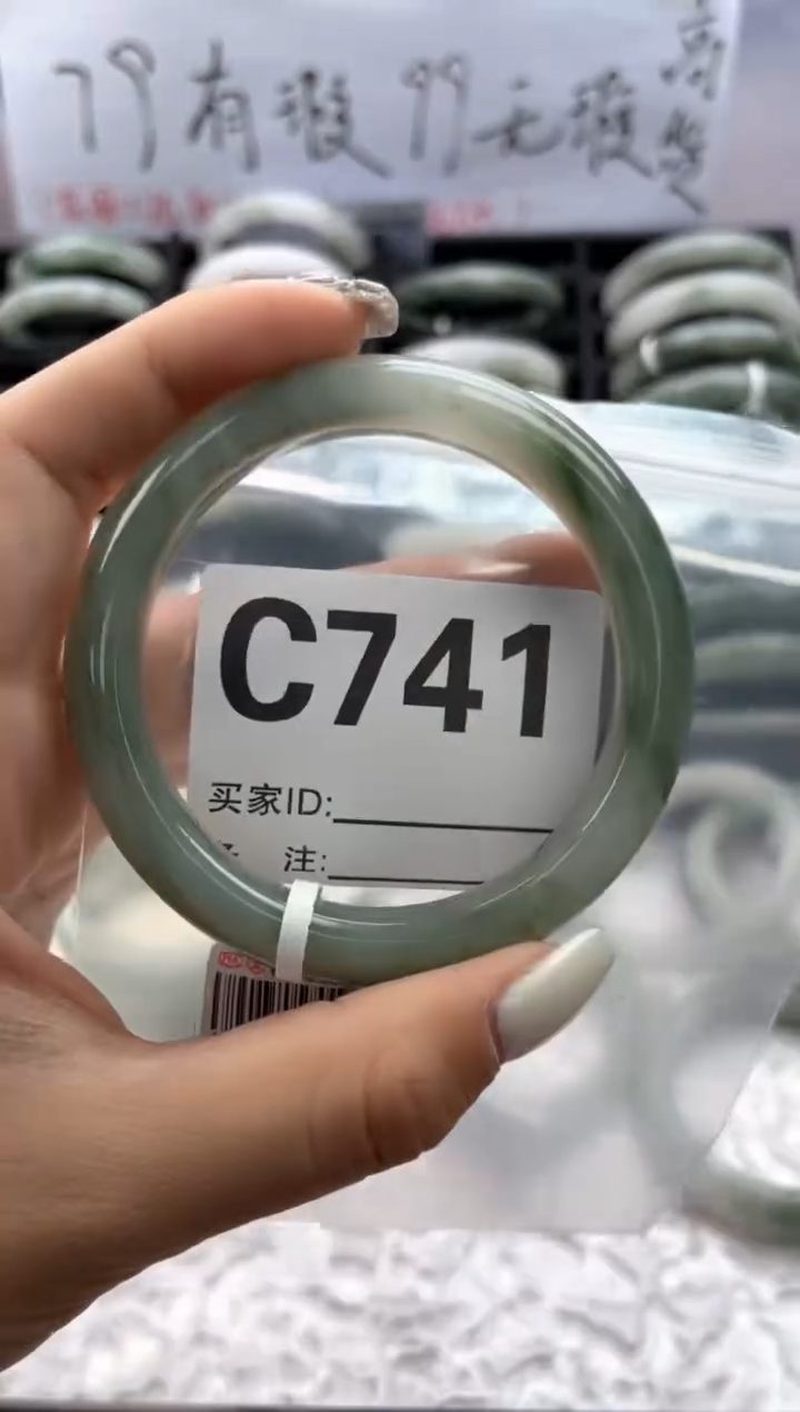 石英质玉（天山翠）手镯未镶嵌741