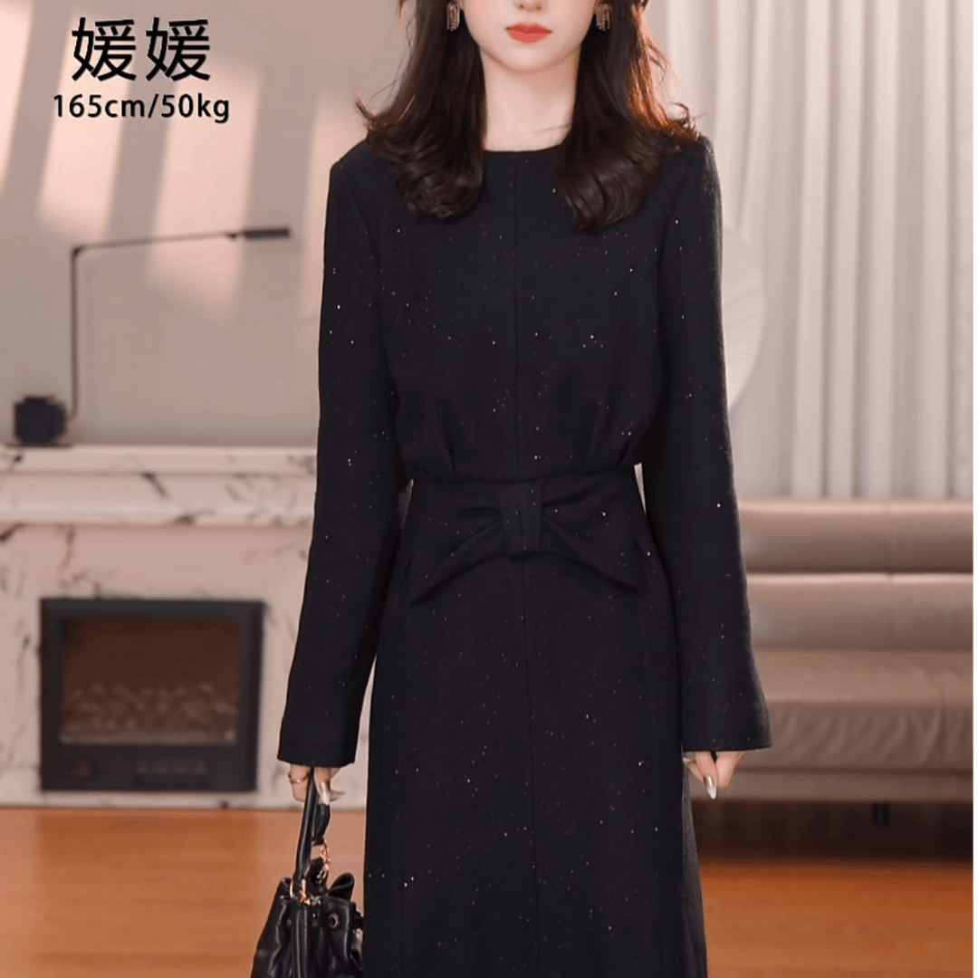 阿玛施/AMASS早秋新款轻职场法式优雅纯色连衣裙550037-4239411