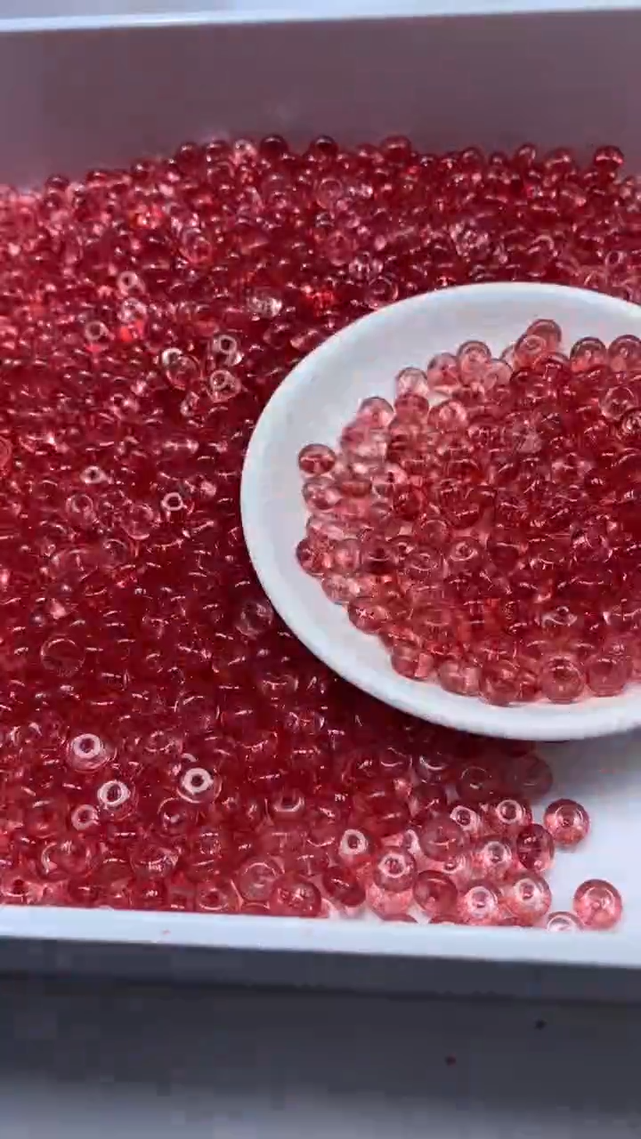 颈饰未镶嵌水晶W3035-红色碧玺算盘8*4mm*20颗