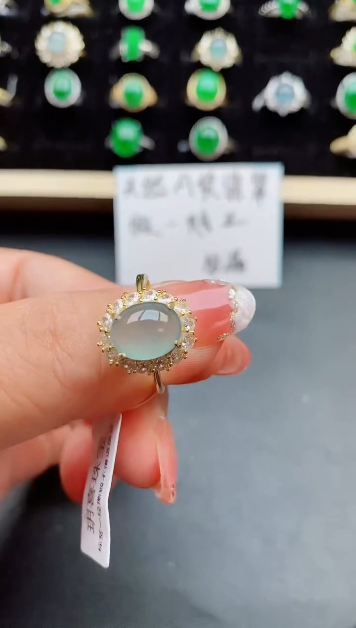 【闪购商品】翡翠戒指银S925镶嵌50800